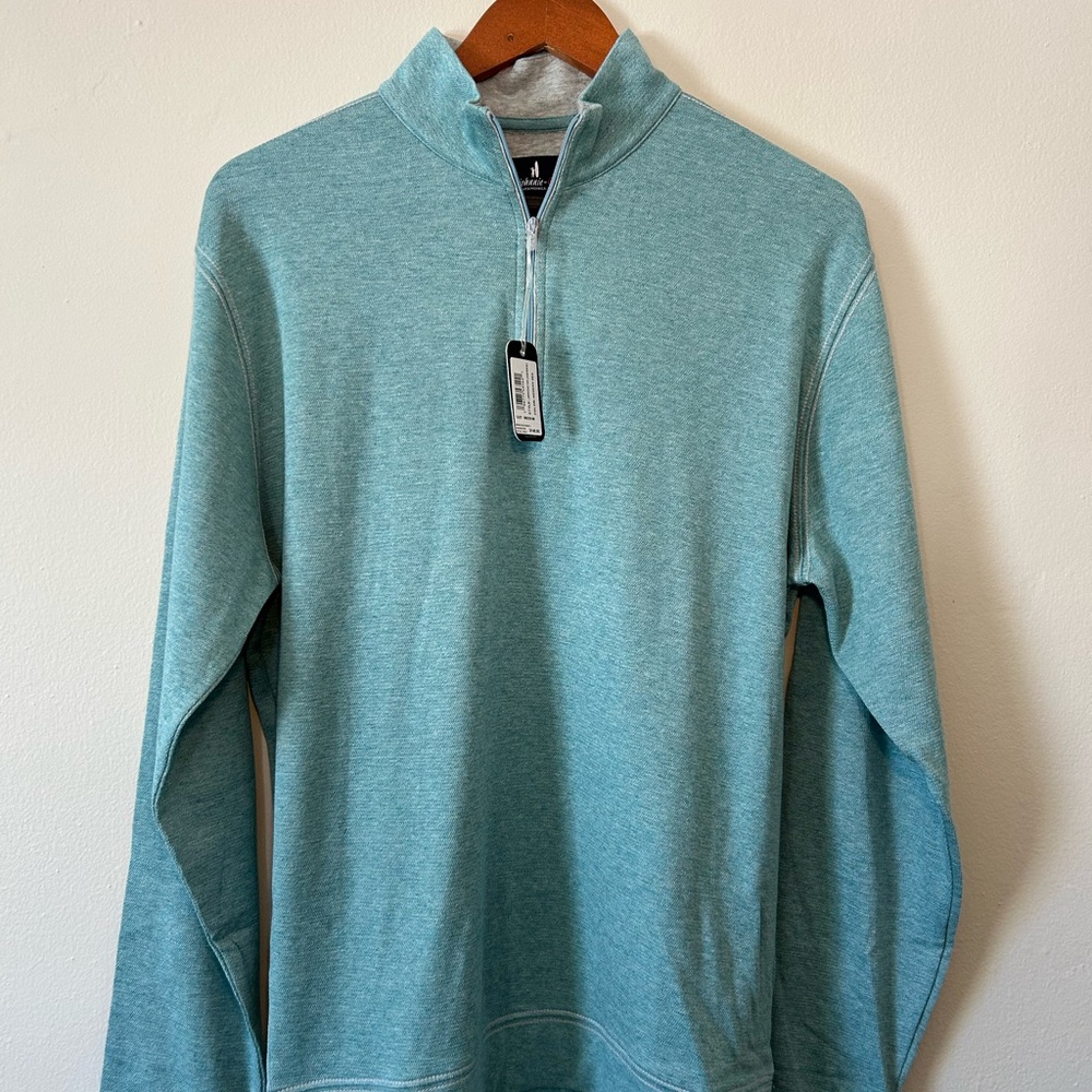Johnnie-O Men's Aqua Zip-Up Sweater Brand New!